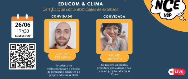 Projeto Educom & Clima é tema do último Encontro Aberto NCE-USP do 1º semestre de 2025
